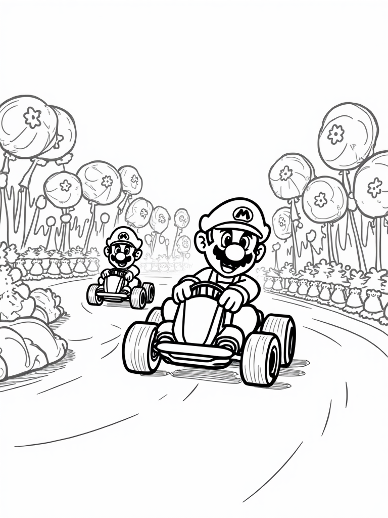 mario kart coloring pages