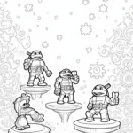 TMNT solving giant puzzles