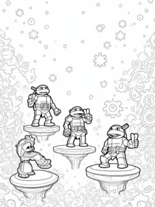 TMNT solving giant puzzles