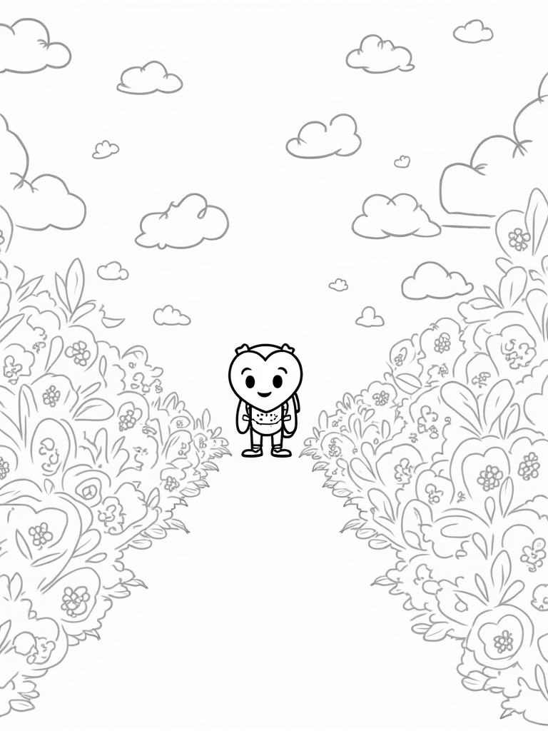 Heart character exploring emotions