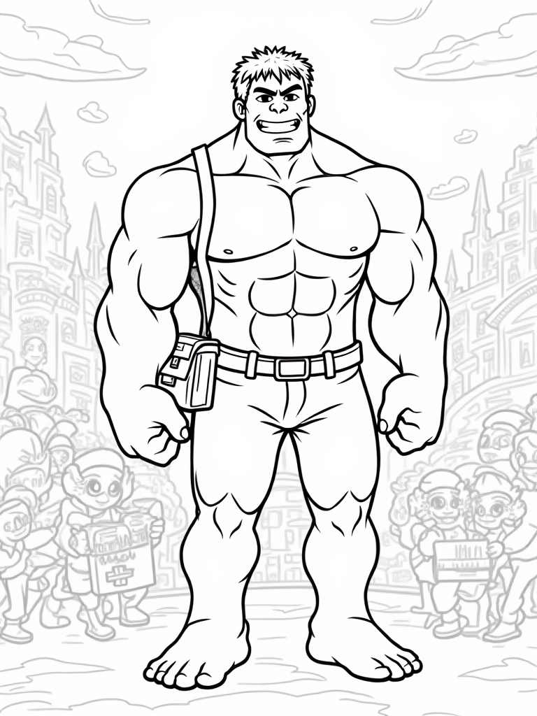 Hulk as the galactic postmaster coloring pages