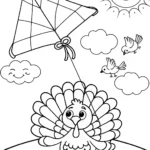 Turkey flying a colorful kite