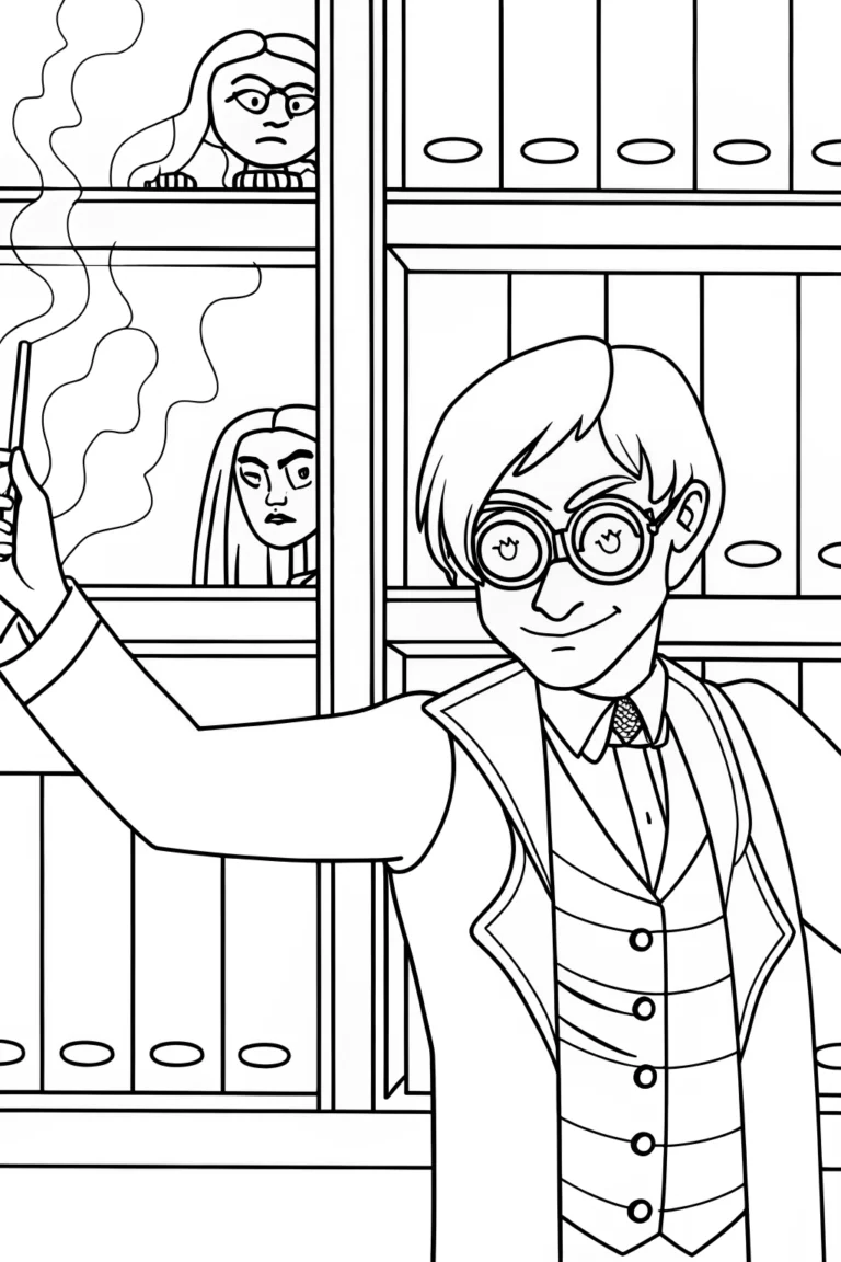 Venom as the librarian coloring pages