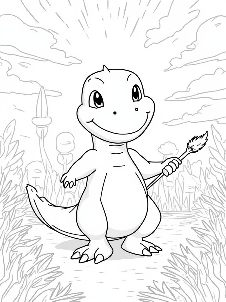 Charizard creating fiery art