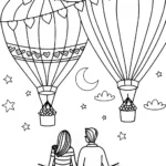 Couples at a hot air balloon festival