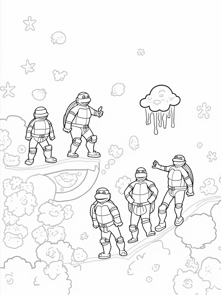Teenage Mutant Ninja Turtles dreamscape coloring pages