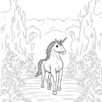 Unicorn in a mystical arena