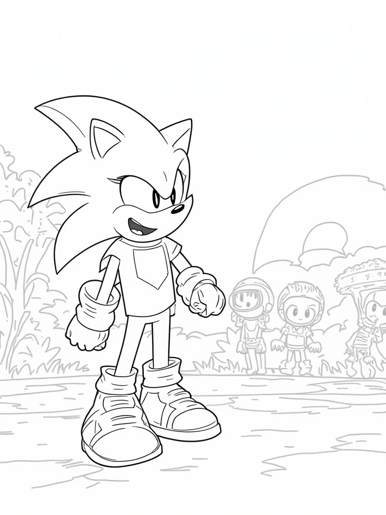 Super Sonic’s galactic sports day coloring pages