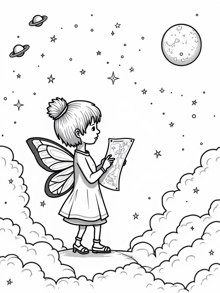 Butterfly cartographer mapping the sky