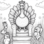 Turkey on a throne of feathers