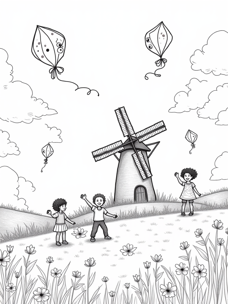 Kite festival at the windmill