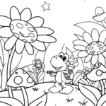 Yoshi in a magical garden