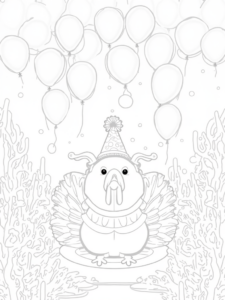 A coloring page of Turkey underwater balloon festival