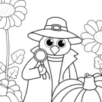 Turkey detective in a garden