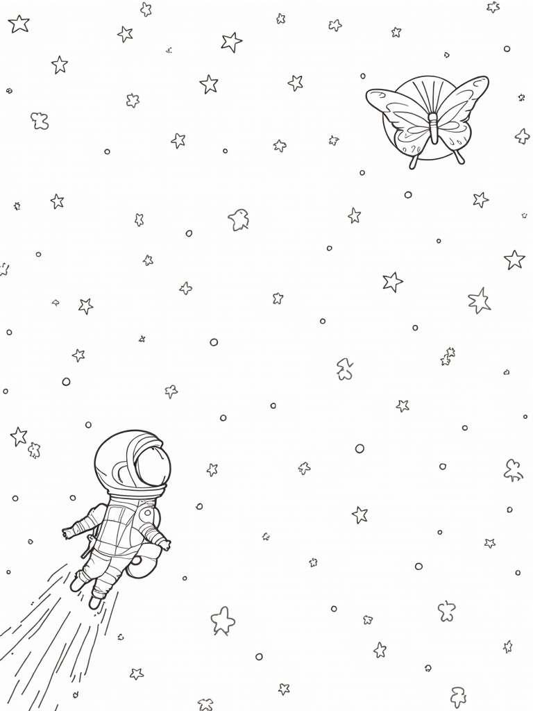 Butterfly astronaut in space