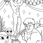 Hulk at the Intergalactic Art Fair Coloring Page