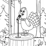 Turkey performing stand-up comedy