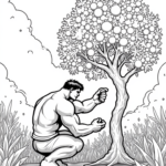 Hulk watering alien fruit trees