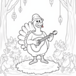 Turkey playing music in the forest
