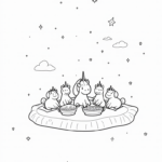 Unicorns having a celestial picnic