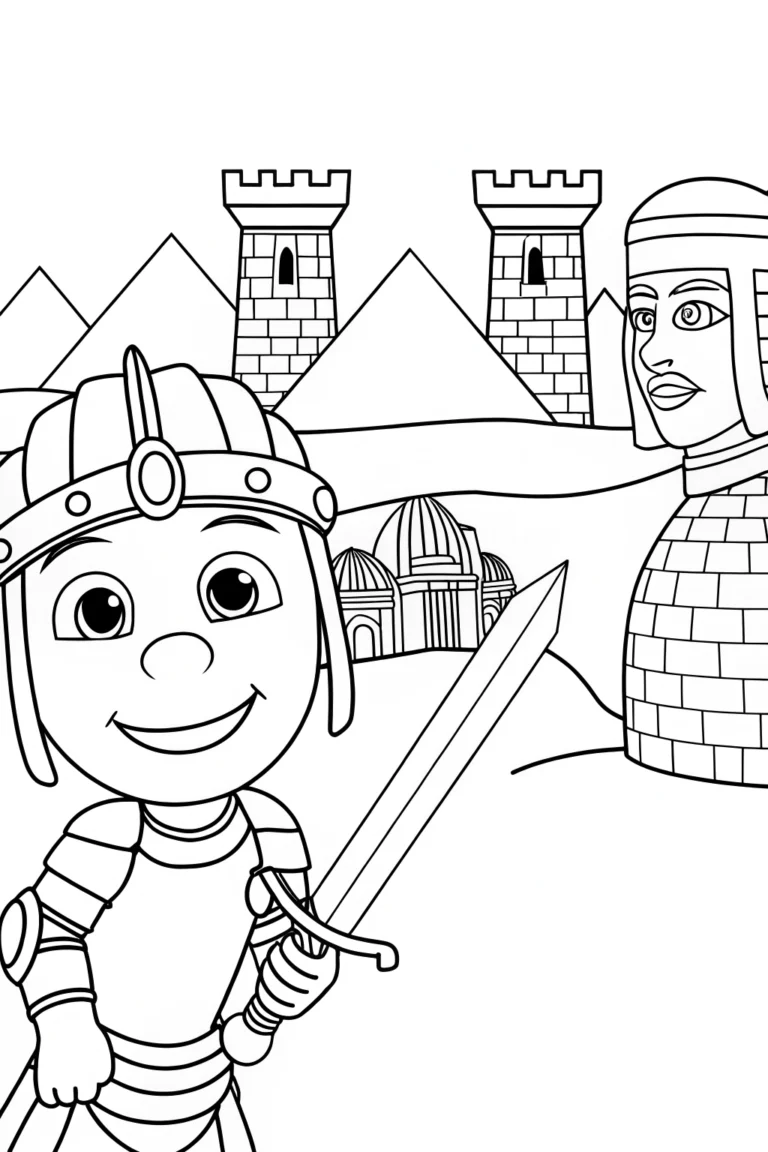 Yoshi in historical adventures coloring pages
