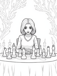 Wednesday Addams chess match