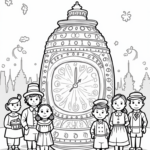 Children around a time capsule