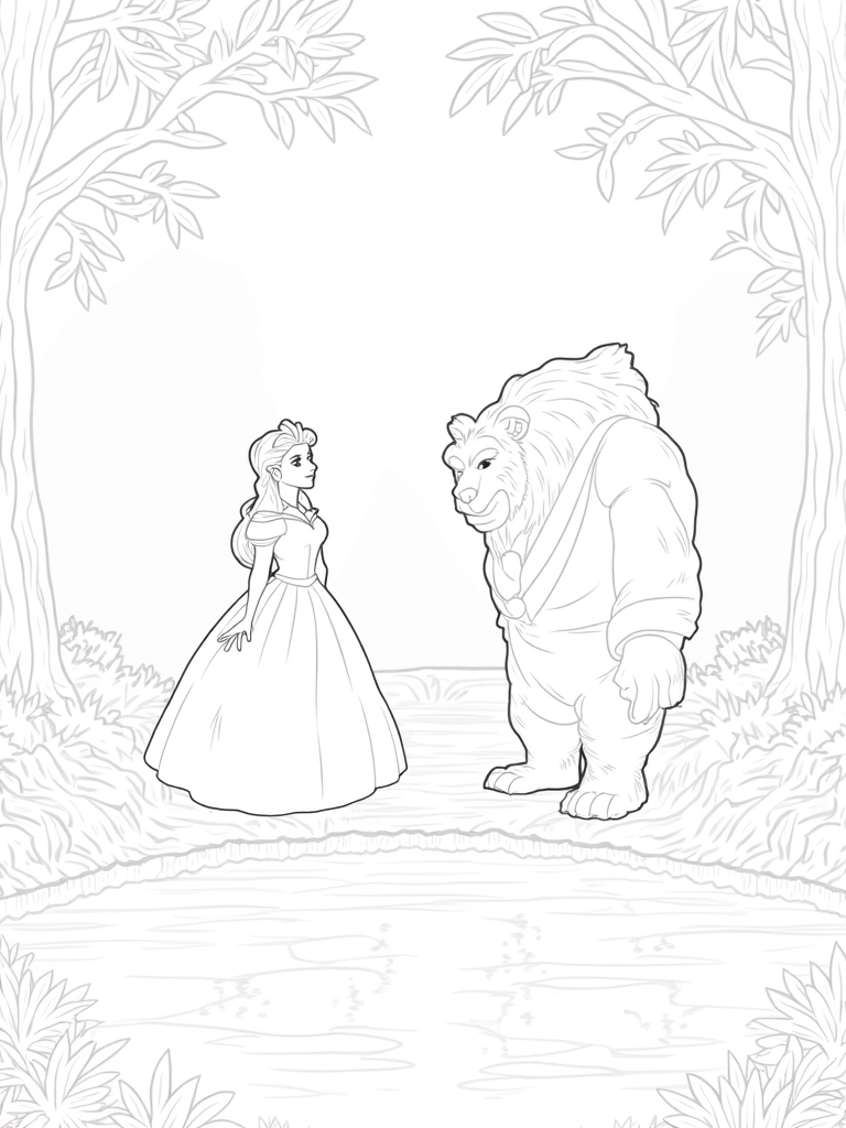 beauty and the beast coloring pages