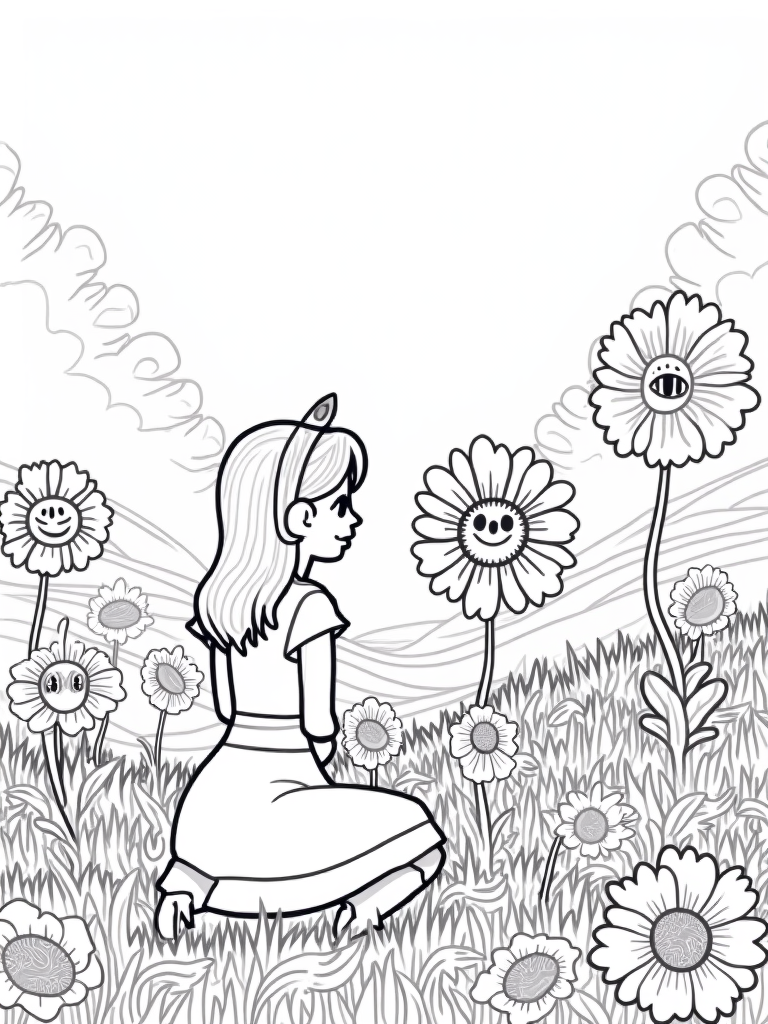 alice in wonderland coloring pages