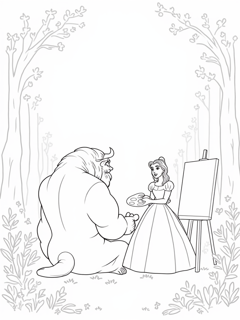beauty and the beast coloring pages