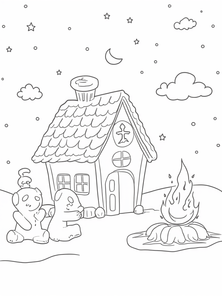gingerbread house coloring pages
