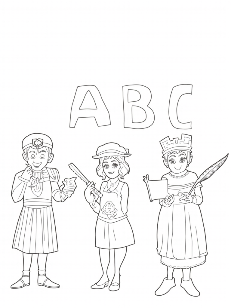letters of the alphabet coloring pages