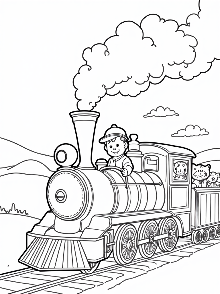 Baby on a vintage train