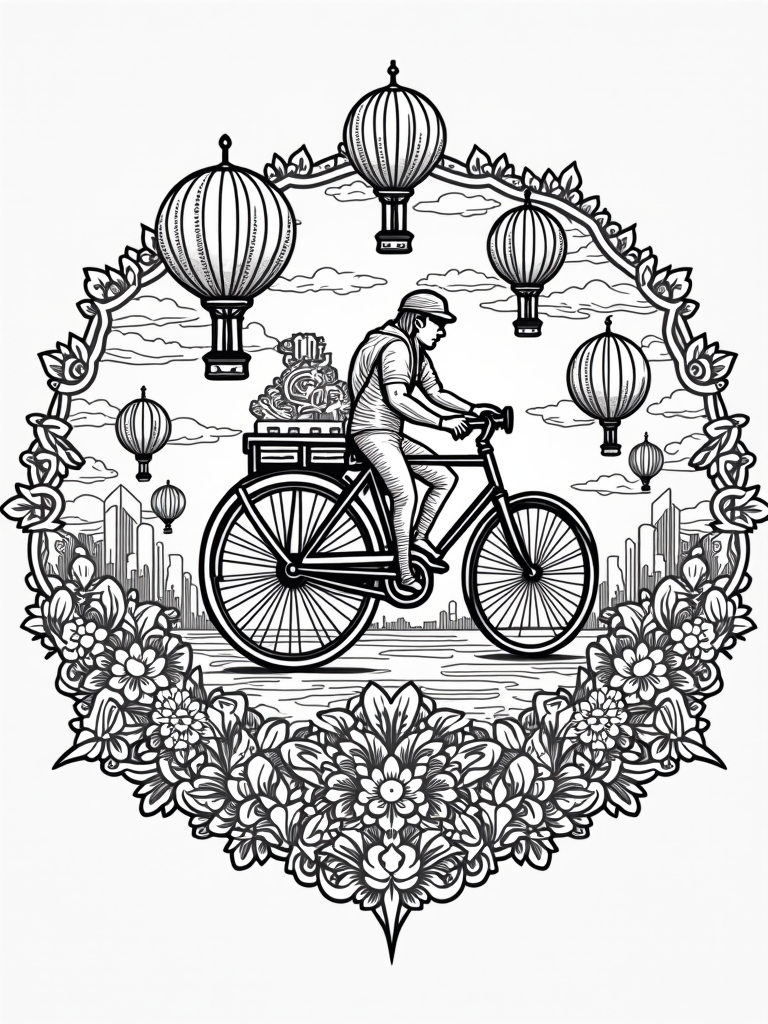 Bicycle in a mandala