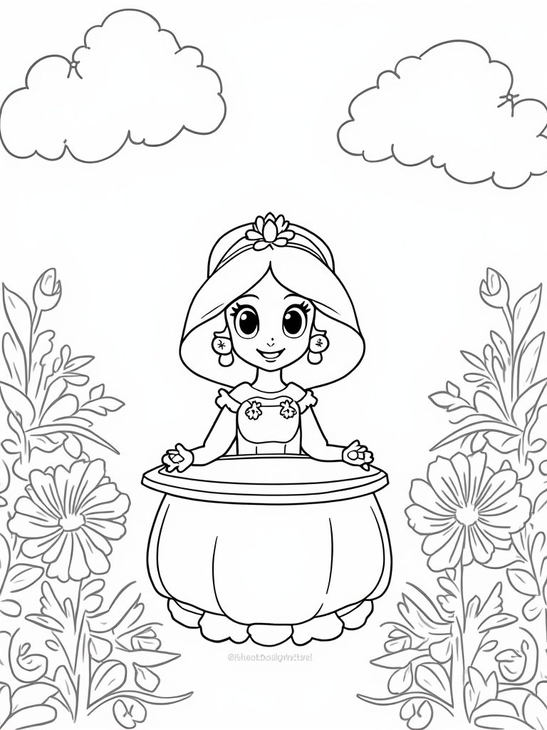 Jasmine in her flower garden