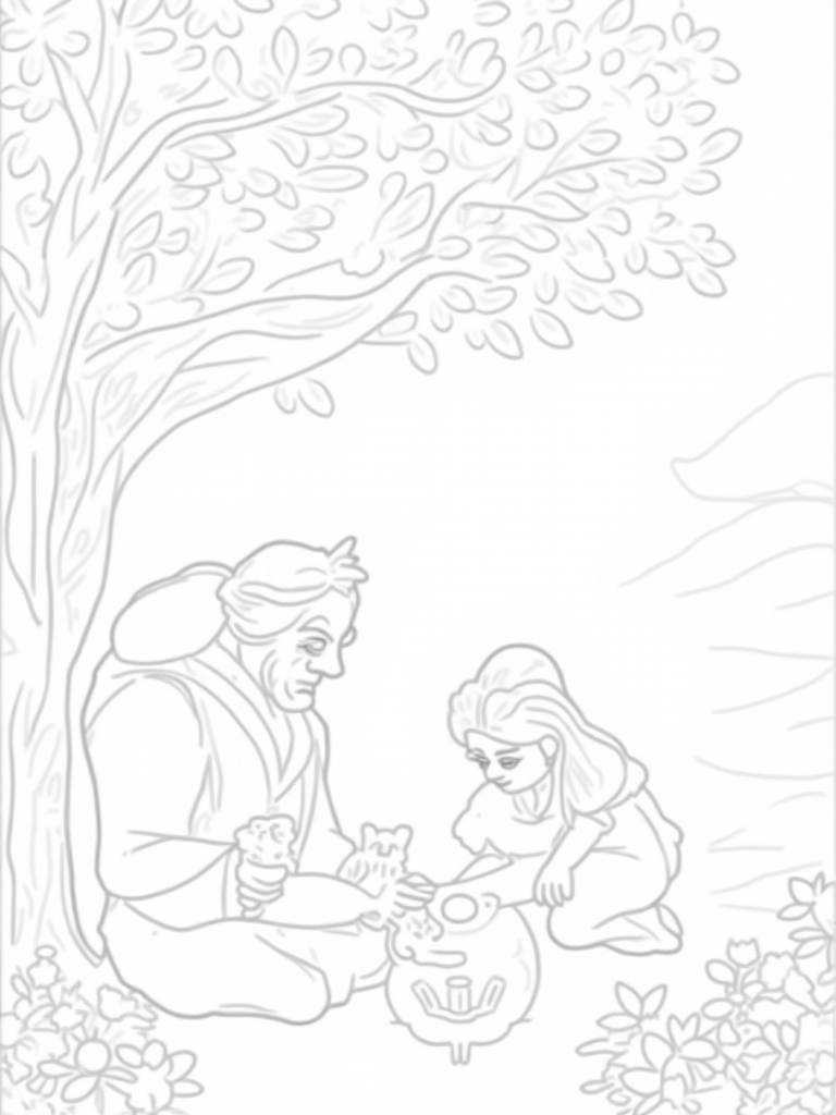 beauty and the beast coloring pages