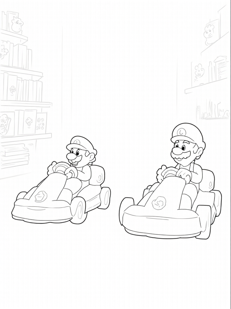 mario kart coloring pages