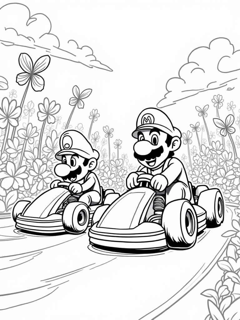 mario kart coloring pages