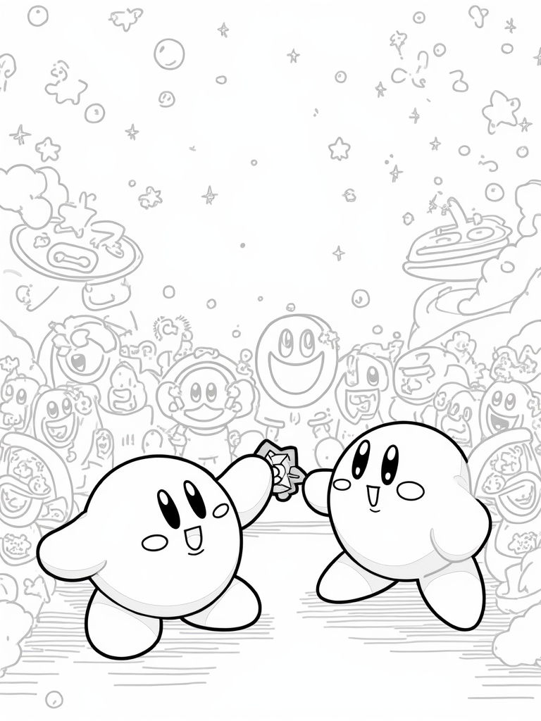 Kirby trading at a swap meet