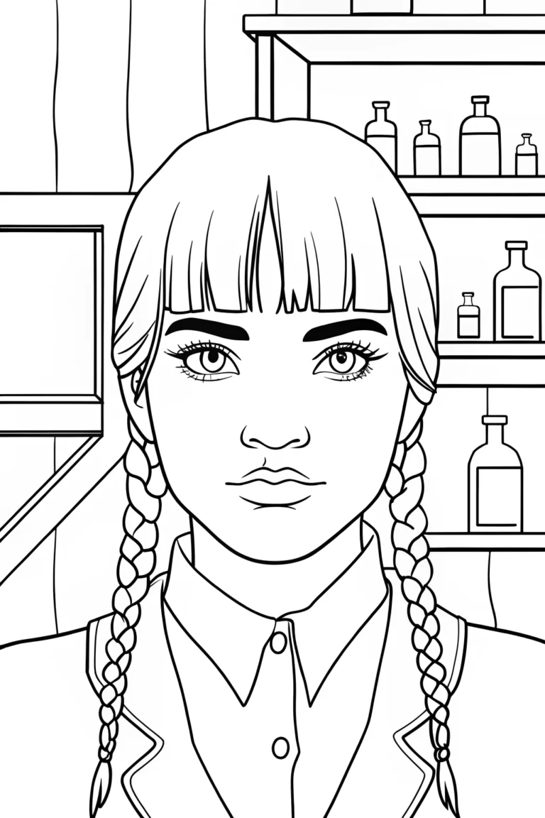 wednesday addams coloring pages