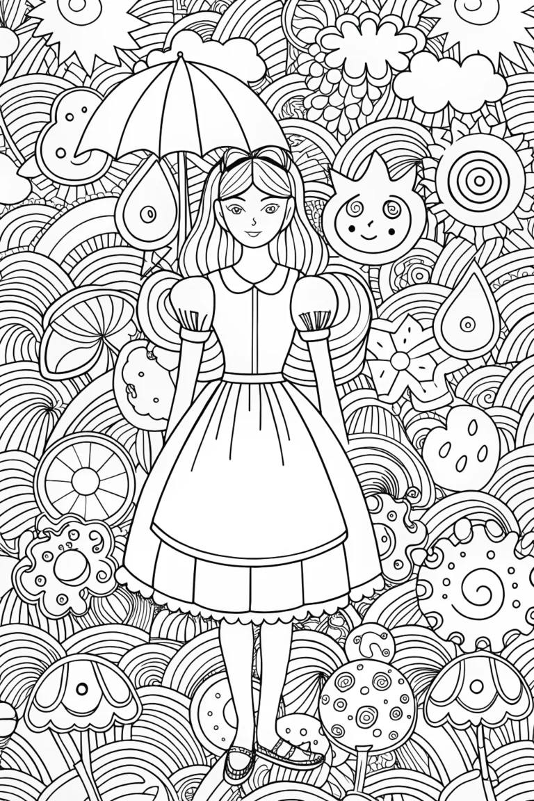 alice in wonderland coloring pages