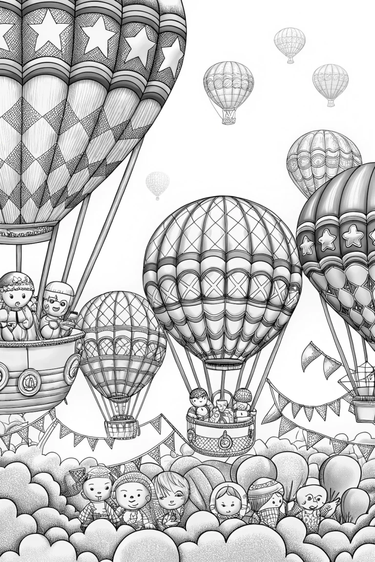 Shopkins hot air balloon festival Coloring Page - Free & Printable