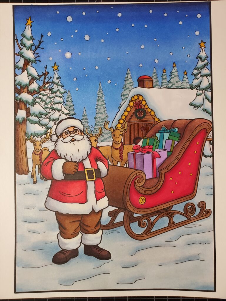 Santa with his sleigh