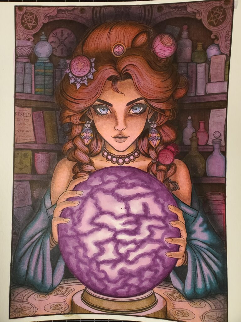 Fortune teller with crystal ball